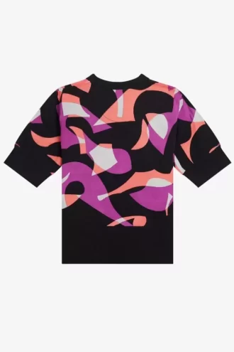 Abstract Short Sleeve Women’s Jumper