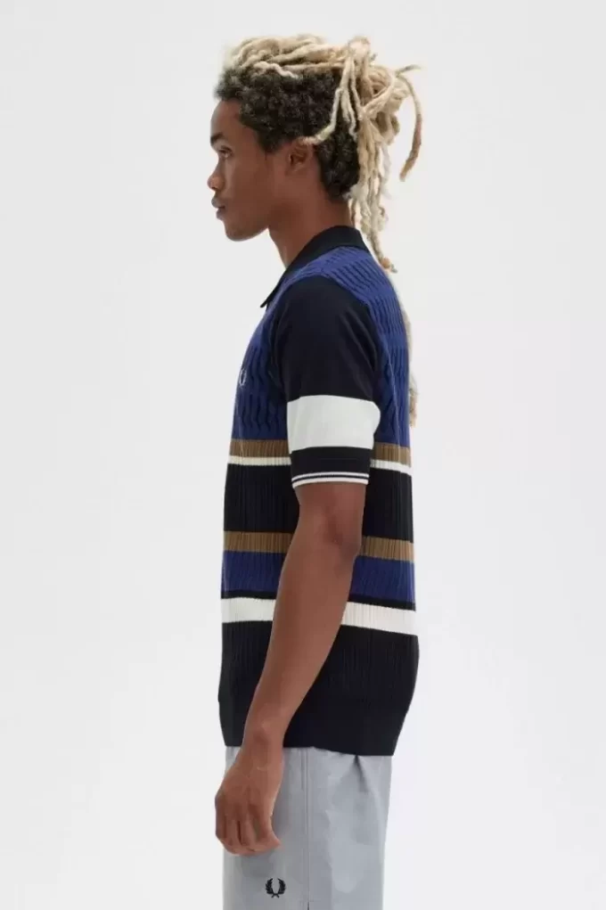 Argyle Panel Knitted Men’s Shirt Argyle Panel Knitted Men’s Shirt