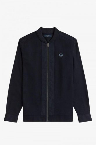 Bomber Neck Zip Through Shirts