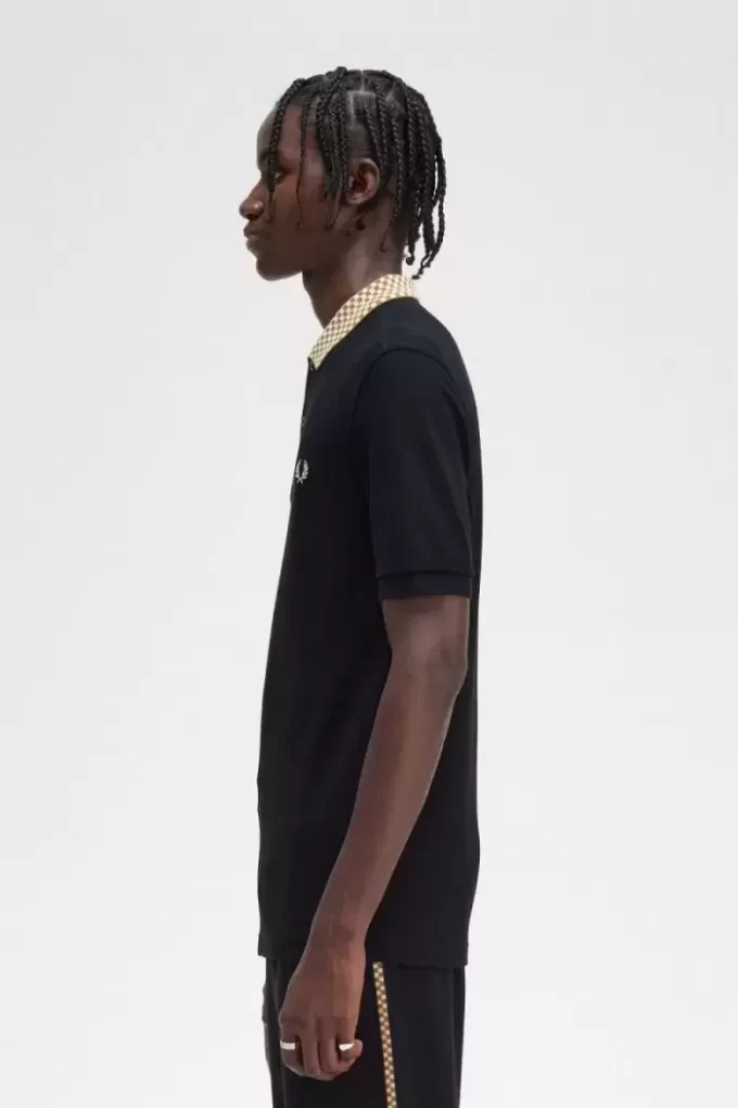 Chequerboard Collar Men’s Polo Shirt Chequerboard Collar Men’s Polo Shirt