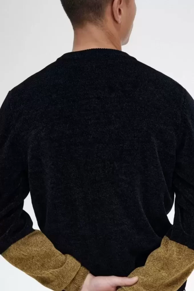 Colour Block Chenille Men’s Cardigan