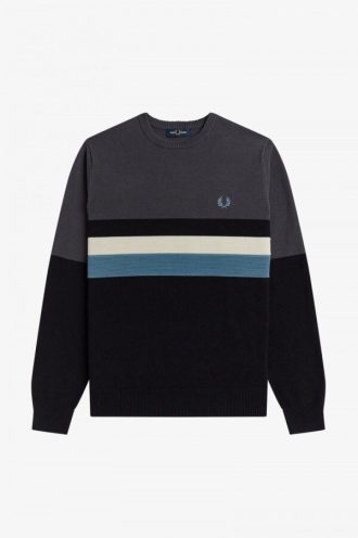 Colour Block Crew Jumper Knitwear