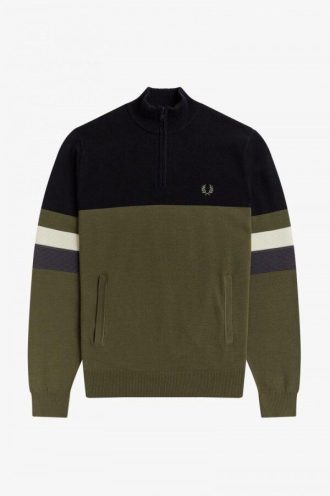 Colour Block Half-Zip Jumper Knitwear Colour Block Half-Zip Jumper Knitwear