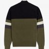 Colour Block Half-Zip Jumper Knitwear