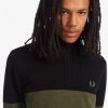 Colour Block Half-Zip Jumper Knitwear