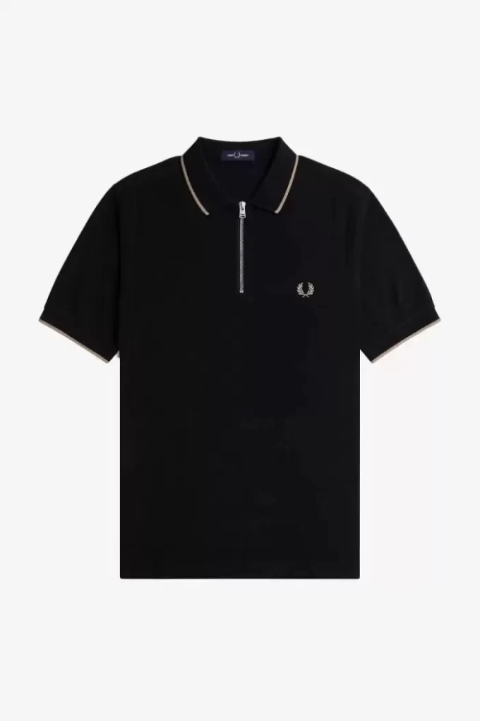 Crepe Pique Zip Neck Men’s Polo Shirt