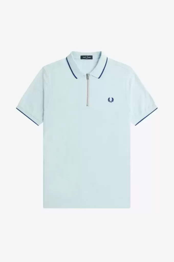 Crepe Pique Zip Neck Men’s Polo Shirt