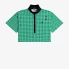 Cropped Gingham Piqué Women’s Polo Shirt