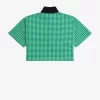 Cropped Gingham Piqué Women’s Polo Shirt