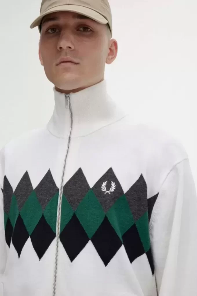 Diamond Intarsia Men’s Cardigan Diamond Intarsia Men’s Cardigan