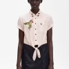 Embroidered Tie-Front Women’s Shirt Embroidered Tie-Front Women’s Shirt