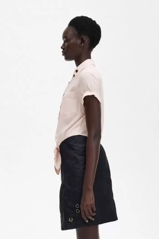 Embroidered Tie-Front Women’s Shirt Embroidered Tie-Front Women’s Shirt