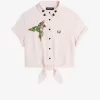 Embroidered Tie-Front Women’s Shirt Embroidered Tie-Front Women’s Shirt