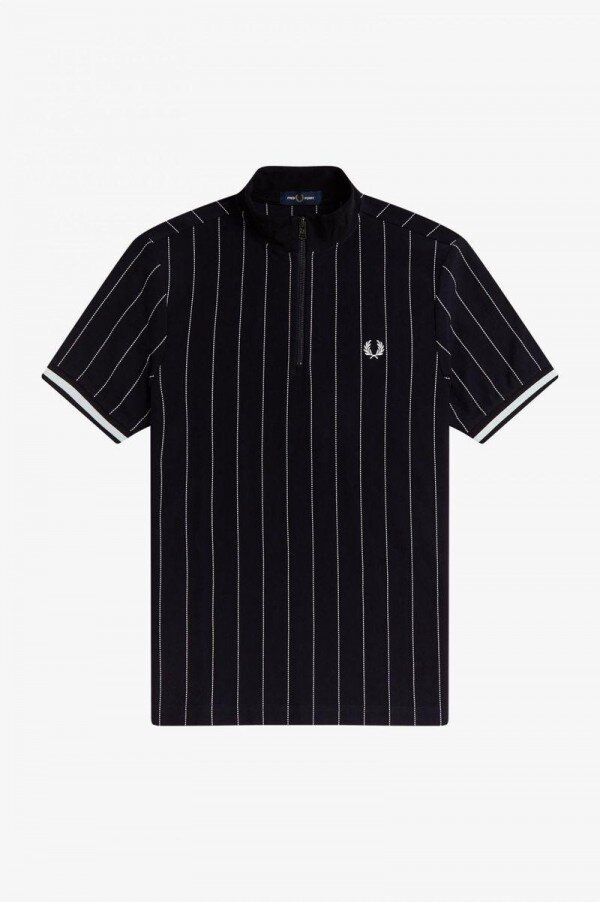 Fine Stripe Funnel Neck Polo Shirts Fine Stripe Funnel Neck Polo Shirts