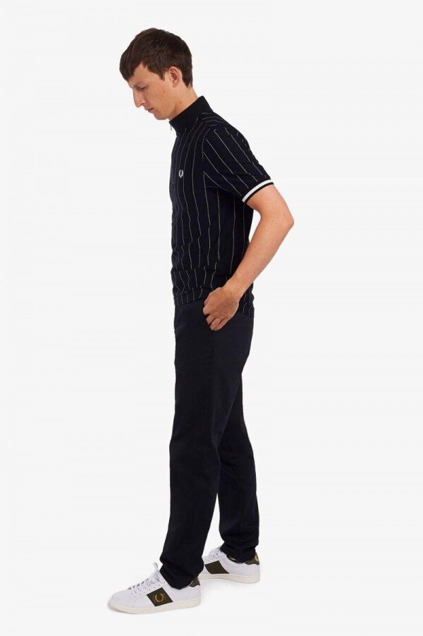Fine Stripe Funnel Neck Polo Shirts Fine Stripe Funnel Neck Polo Shirts