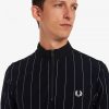 Fine Stripe Funnel Neck Polo Shirts Fine Stripe Funnel Neck Polo Shirts