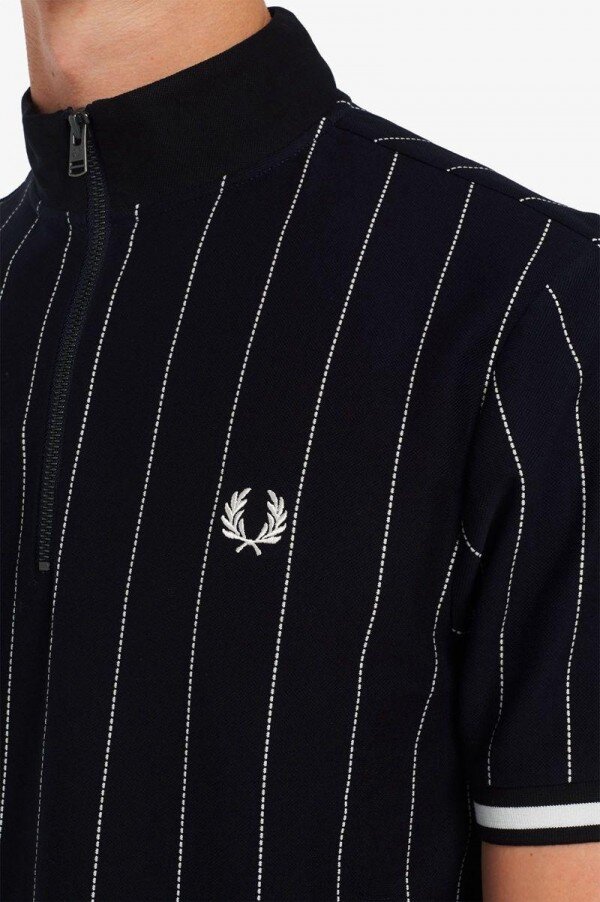 Fine Stripe Funnel Neck Polo Shirts Fine Stripe Funnel Neck Polo Shirts