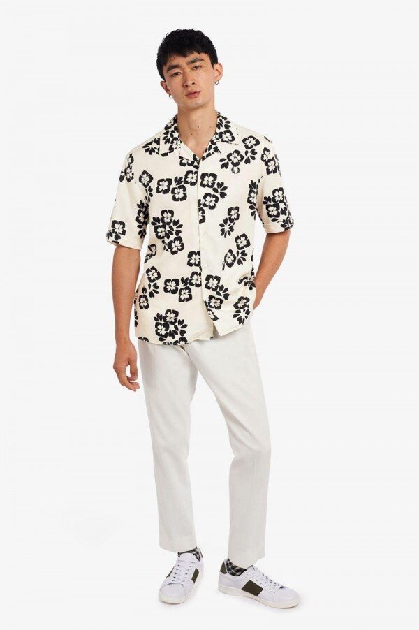 Floral Print Revere Collar Shirts Floral Print Revere Collar Shirts