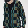 Glitch Chequerboard Men’s Cardigan Glitch Chequerboard Men’s Cardigan