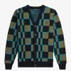 Glitch Chequerboard Men’s Cardigan Glitch Chequerboard Men’s Cardigan