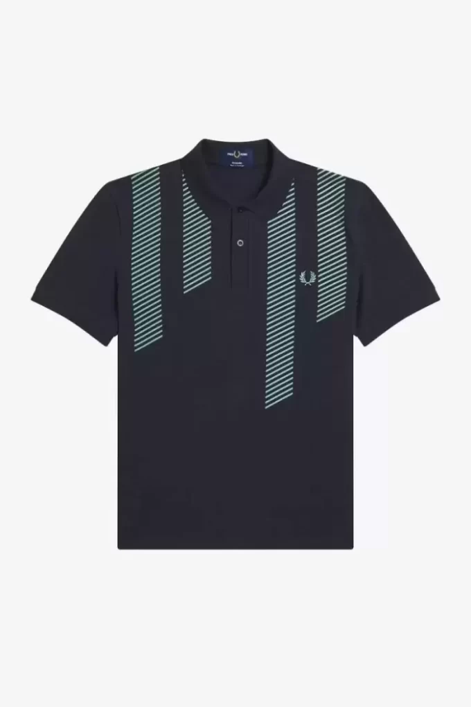 Glitch Stripe Men’s Polo Shirt Glitch Stripe Men’s Polo Shirt