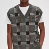 Glitch Tartan Knitted Men’s Tanks Glitch Tartan Knitted Men’s Tanks