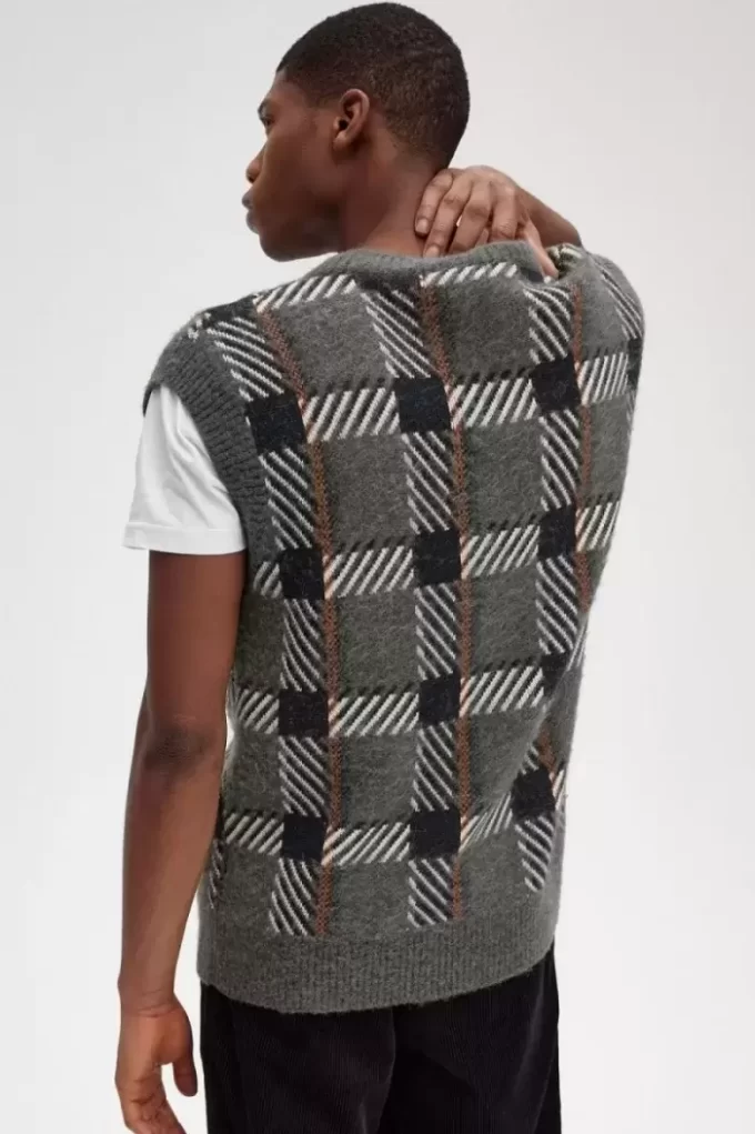 Glitch Tartan Knitted Men’s Tanks Glitch Tartan Knitted Men’s Tanks