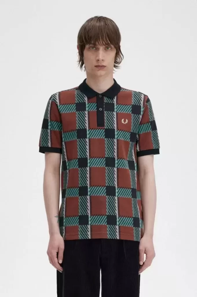 Glitch Tartan Men’s Polo Shirt Glitch Tartan Men’s Polo Shirt