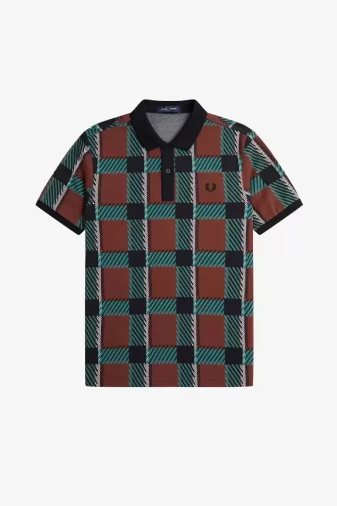 Glitch Tartan Men’s Polo Shirt Glitch Tartan Men’s Polo Shirt