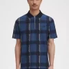Glitch Tartan Zip Neck Men’s Polo Shirt Glitch Tartan Zip Neck Men’s Polo Shirt
