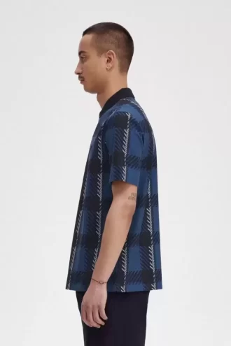 Glitch Tartan Zip Neck Men’s Polo Shirt Glitch Tartan Zip Neck Men’s Polo Shirt