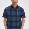 Glitch Tartan Zip Neck Men’s Polo Shirt Glitch Tartan Zip Neck Men’s Polo Shirt