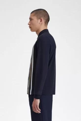 Gradient Stripe Long Sleeve Men’s Polo Shirt Gradient Stripe Long Sleeve Men’s Polo Shirt