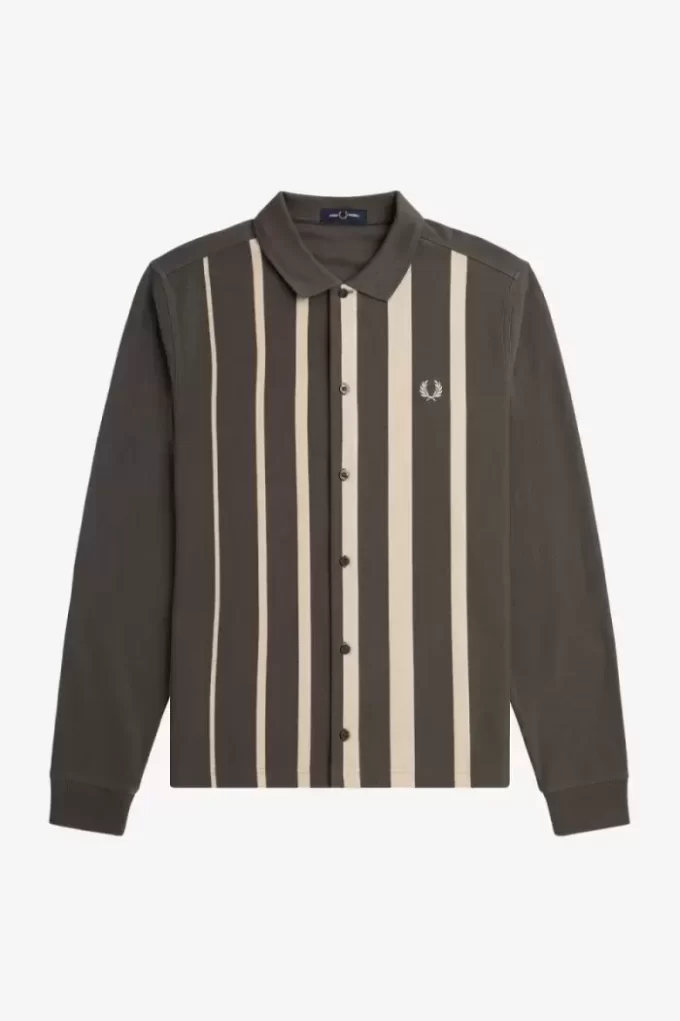 Gradient Stripe Long Sleeve Men’s Polo Shirt Gradient Stripe Long Sleeve Men’s Polo Shirt