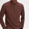 Honeycomb Cotton Long Sleeve Men’s Polo Shirt