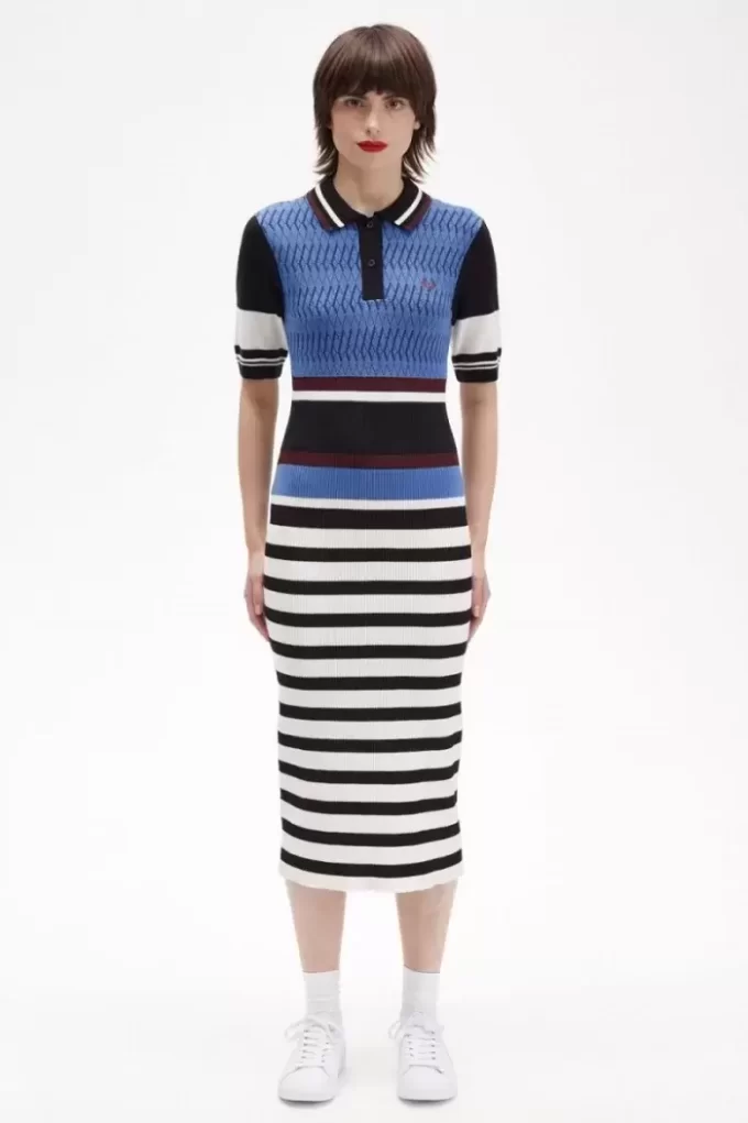 Jacquard Knitted Stripe Women’s Dress