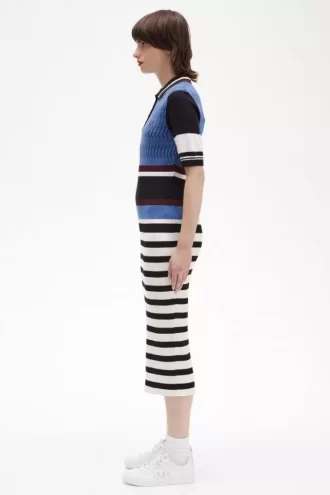 Jacquard Knitted Stripe Women’s Dress Jacquard Knitted Stripe Women’s Dress