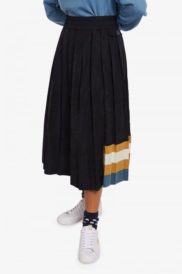 Knitted Trim Pleated Skirts Knitted Trim Pleated Skirts