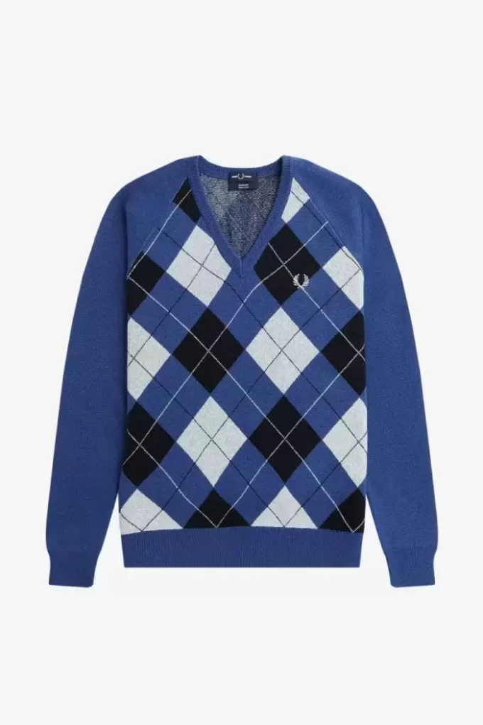 Lambswool Argyle V-Neck Men’s Jumper Lambswool Argyle V-Neck Men’s Jumper