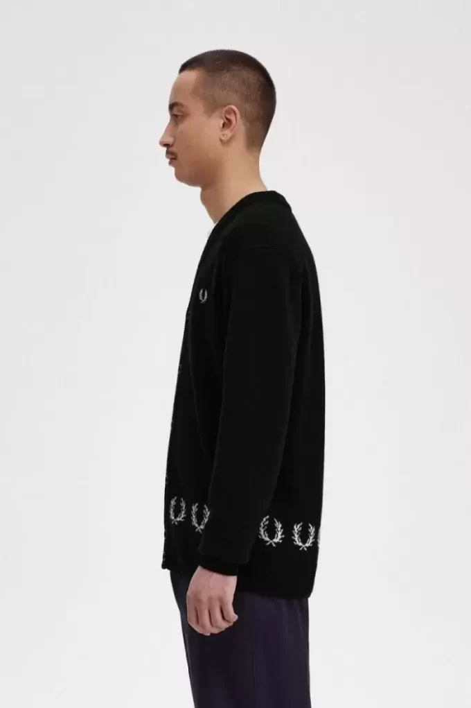 Laurel Wreath Trim Men’s Cardigan