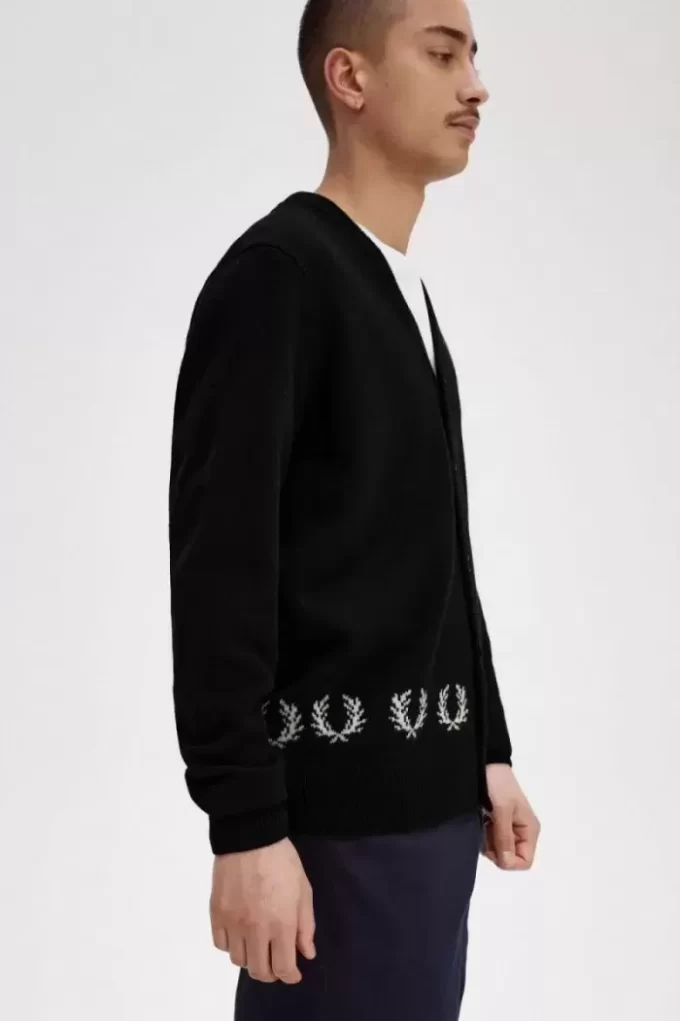Laurel Wreath Trim Men’s Cardigan