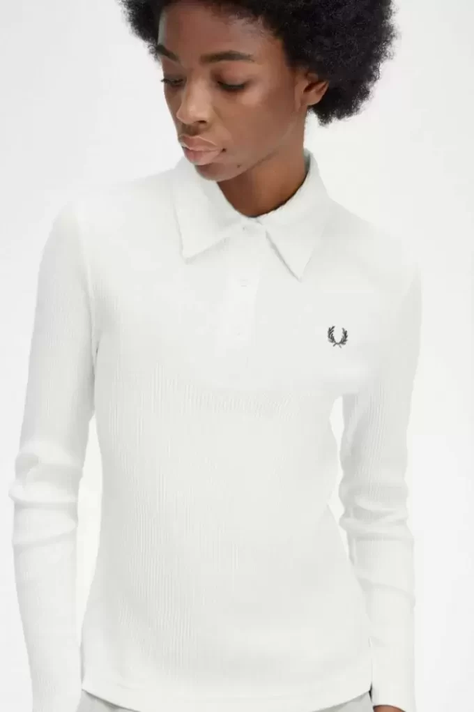 Long Sleeve Ribbed Women’s Polo Shirt