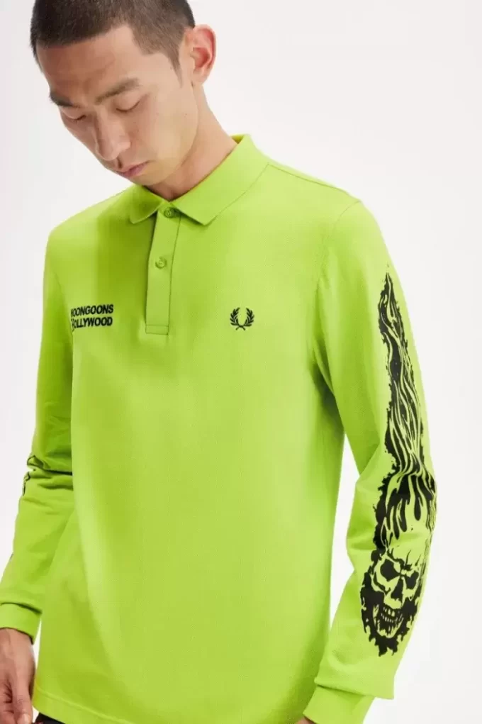 Noongoons Long Sleeve Graphic Men’s Polo Shirt
