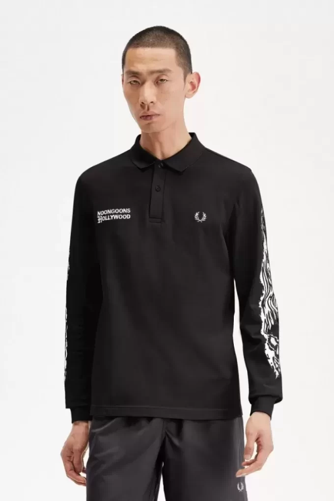Noongoons Long Sleeve Graphic Men’s Polo Shirt Noongoons Long Sleeve Graphic Men’s Polo Shirt