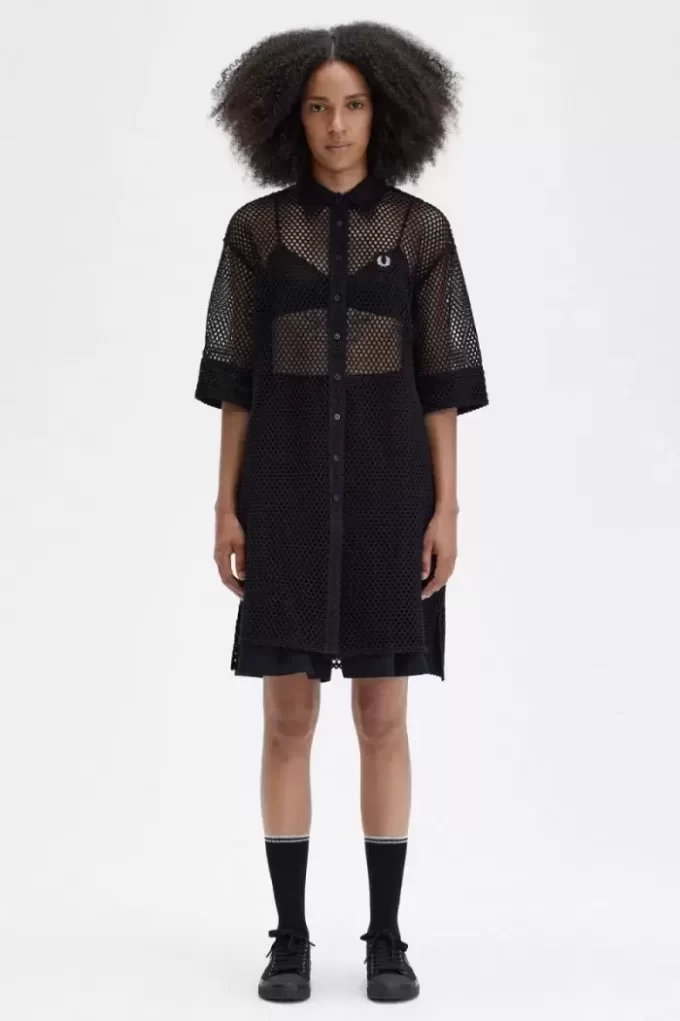 Open-Knit Shirt Women’s Dress