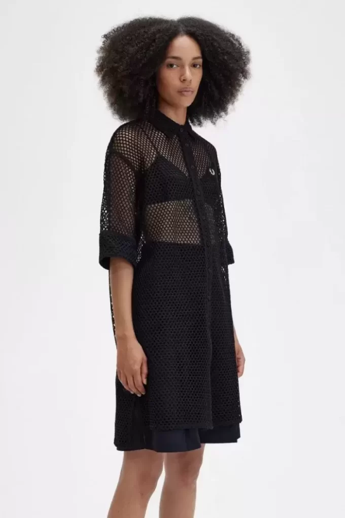Open-Knit Shirt Women’s Dress