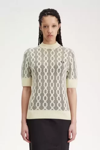 Open-Knit Short Sleeve Women’s Jumper