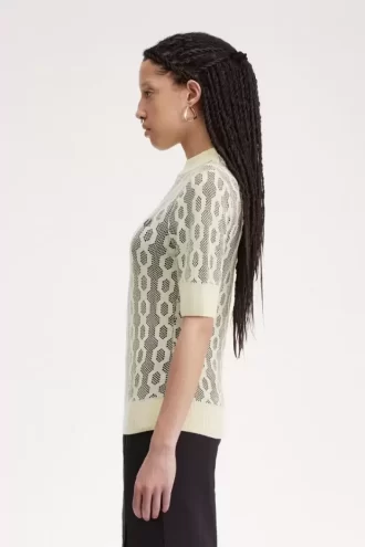 Open-Knit Short Sleeve Women’s Jumper