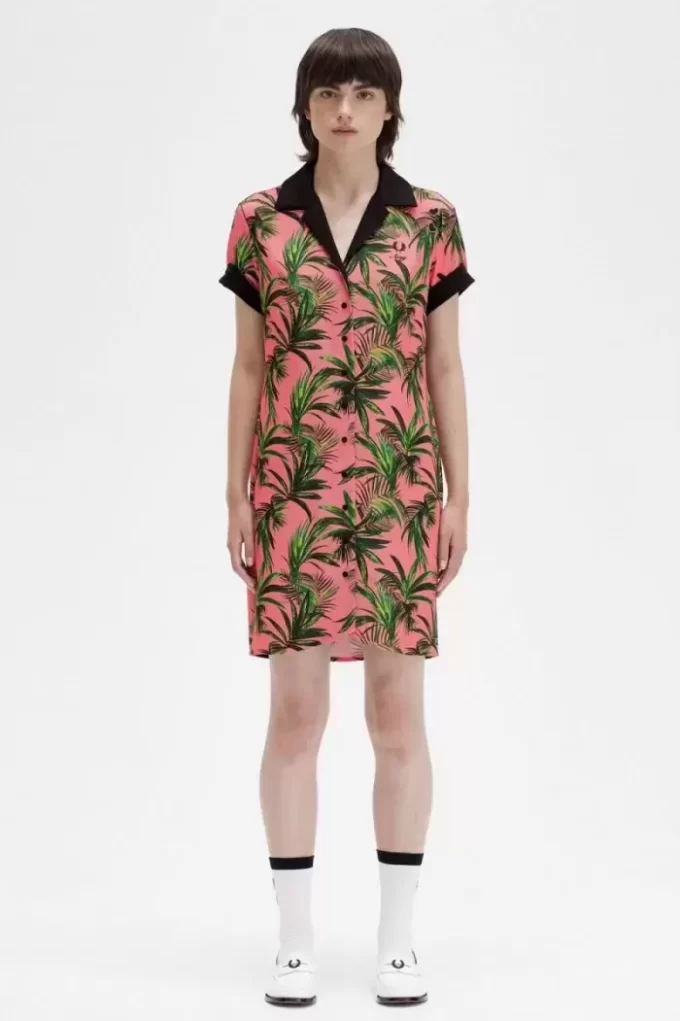 Palm Print Shirt Women’s Dress Palm Print Shirt Women’s Dress
