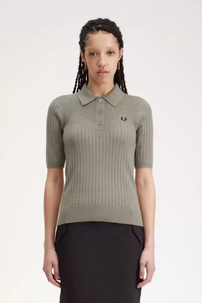 Pointelle Detail Knitted Women’s Shirt Pointelle Detail Knitted Women’s Shirt